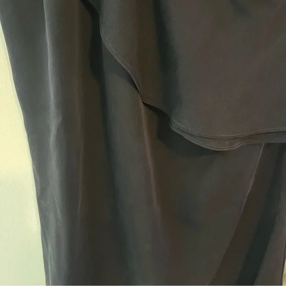 Theory Asymmetrical, One-shoulder Silk Blouse with Ruffle - Picture 7 of 12